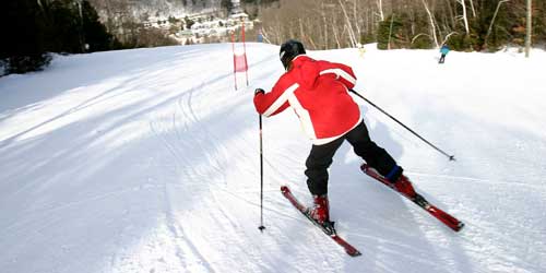 Skiing downhill in Connecticut